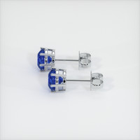 3.06 Ct.Tw. Blue Sapphire Earrings, 18K White Gold 3