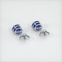 3.06 Ct.Tw. Blue Sapphire Earrings, 18K White Gold 4