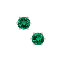 2.08 Ct.Tw. Emerald Earrings, 18K White Gold 1