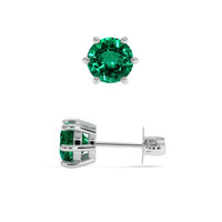 2.08 Ct.Tw. Emerald Earrings, 18K White Gold 2