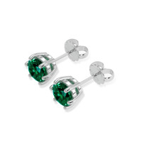 2.08 Ct.Tw. Emerald Earrings, 18K White Gold 3