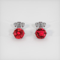 2.66 Ct.Tw. Ruby Earrings, 18K White Gold 1