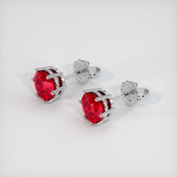 2.66 Ct.Tw. Ruby Earrings, 18K White Gold 2