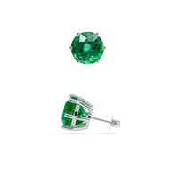 11.02 Ct.Tw. Emerald Earrings, 18K White Gold 2