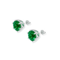 11.02 Ct.Tw. Emerald Earrings, 18K White Gold 3