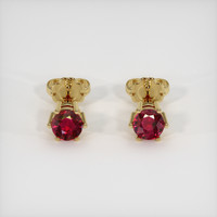 <span>0.61</span>&nbsp;<span class="tooltip-light">Ct.Tw.<span class="tooltiptext">Total Carat Weight</span></span> Ruby Earrings, 14K Yellow Gold 1