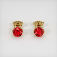 <span>1.16</span>&nbsp;<span class="tooltip-light">Ct.Tw.<span class="tooltiptext">Total Carat Weight</span></span> Ruby Earrings, 14K Yellow Gold 1