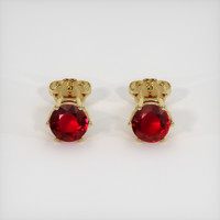 <span>1.28</span>&nbsp;<span class="tooltip-light">Ct.Tw.<span class="tooltiptext">Total Carat Weight</span></span> Ruby Earrings, 14K Yellow Gold 1