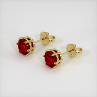 <span>1.28</span>&nbsp;<span class="tooltip-light">Ct.Tw.<span class="tooltiptext">Total Carat Weight</span></span> Ruby Earrings, 14K Yellow Gold 2