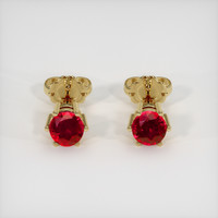 <span>0.62</span>&nbsp;<span class="tooltip-light">Ct.Tw.<span class="tooltiptext">Total Carat Weight</span></span> Ruby Earrings, 14K Yellow Gold 1