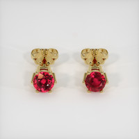 0.82 Ct.Tw. Ruby Earrings, 14K Yellow Gold 1