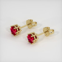 <span>0.44</span>&nbsp;<span class="tooltip-light">Ct.Tw.<span class="tooltiptext">Total Carat Weight</span></span> Ruby Earrings, 14K Yellow Gold 2