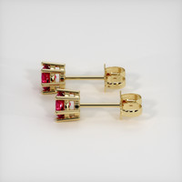 0.82 Ct.Tw. Ruby Earrings, 14K Yellow Gold 3