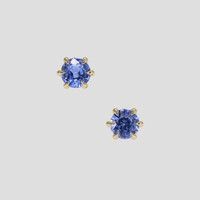 <span>1.01</span> <span class="tooltip-light">Ct.Tw.<span class="tooltiptext">Total Carat Weight</span></span> Blue Sapphire Earrings, 14K Yellow Gold 1