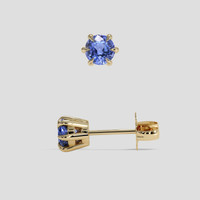 <span>1.01</span>&nbsp;<span class="tooltip-light">Ct.Tw.<span class="tooltiptext">Total Carat Weight</span></span> Blue Sapphire Earrings, 14K Yellow Gold 2
