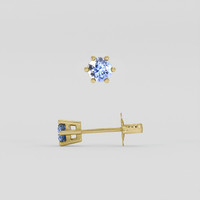 <span>0.66</span>&nbsp;<span class="tooltip-light">Ct.Tw.<span class="tooltiptext">Total Carat Weight</span></span> Blue Sapphire Earrings, 18K Yellow Gold 2