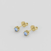 <span>0.66</span>&nbsp;<span class="tooltip-light">Ct.Tw.<span class="tooltiptext">Total Carat Weight</span></span> Blue Sapphire Earrings, 18K Yellow Gold 3