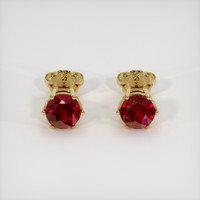 2.42 Ct.Tw. Ruby Earrings, 18K Yellow Gold 1