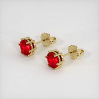 2.16 Ct.Tw. Ruby Earrings, 18K Yellow Gold 2