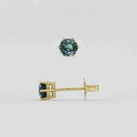 <span>0.93</span> <span class="tooltip-light">Ct.Tw.<span class="tooltiptext">Total Carat Weight</span></span> Bluish Green Sapphire Earrings, 18K Yellow Gold 2