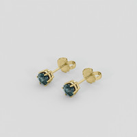 <span>0.93</span> <span class="tooltip-light">Ct.Tw.<span class="tooltiptext">Total Carat Weight</span></span> Bluish Green Sapphire Earrings, 18K Yellow Gold 3