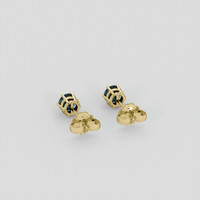 <span>0.93</span> <span class="tooltip-light">Ct.Tw.<span class="tooltiptext">Total Carat Weight</span></span> Bluish Green Sapphire Earrings, 18K Yellow Gold 4