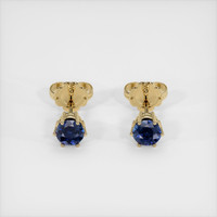 <span>0.90</span>&nbsp;<span class="tooltip-light">Ct.Tw.<span class="tooltiptext">Total Carat Weight</span></span> Sapphire Earrings, 18K Yellow Gold 1