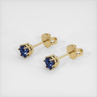 <span>0.90</span>&nbsp;<span class="tooltip-light">Ct.Tw.<span class="tooltiptext">Total Carat Weight</span></span> Sapphire Earrings, 18K Yellow Gold 2