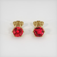 2.66 Ct.Tw. Ruby Earrings, 18K Yellow Gold 1
