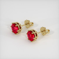 2.66 Ct.Tw. Ruby Earrings, 18K Yellow Gold 2