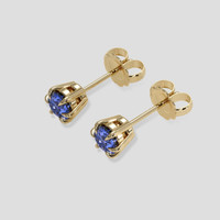 <span>1.01</span>&nbsp;<span class="tooltip-light">Ct.Tw.<span class="tooltiptext">Total Carat Weight</span></span> Blue Sapphire Earrings, 18K Yellow Gold 3
