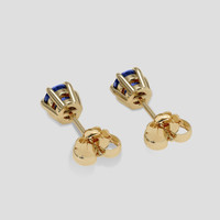 <span>1.01</span> <span class="tooltip-light">Ct.Tw.<span class="tooltiptext">Total Carat Weight</span></span> Blue Sapphire Earrings, 18K Yellow Gold 4