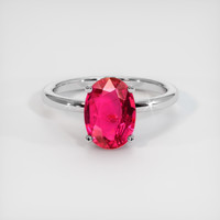 2.10 Ct. Ruby Ring, Platinum 950 1