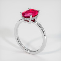 2.10 Ct. Ruby Ring, Platinum 950 2