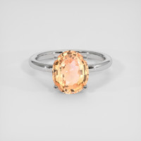 3.04 Ct. Padparadscha Sapphire Ring, Platinum 950 1