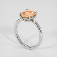 3.04 Ct. Padparadscha Sapphire Ring, Platinum 950 2