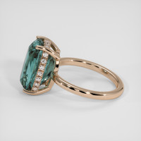 7.47 Ct. Bluish Green Sapphire Ring, 14K Rose Gold 4