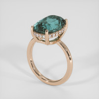 7.47 Ct. Bluish Green Sapphire Ring, 18K Rose Gold 2