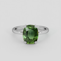 5.09 Ct. Green Sapphire Ring, Silver 1
