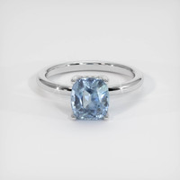 3.48 Ct. Greyish Blue Sapphire Ring, 10K White Gold 1