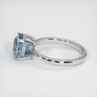 3.48 Ct. Greyish Blue Sapphire Ring, 10K White Gold 4