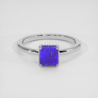 1.00 Ct. Blue Opal Ring, 14K White Gold 1