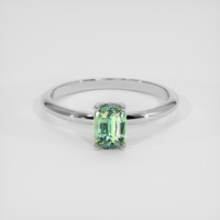 1.58 Ct. Green to Brownish Yellow Alexandrite Ring, 14K White Gold 1