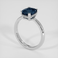 3.16 Ct. Blue Sapphire Ring, 14K White Gold 2