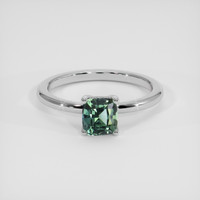 0.95 Ct. Green Sapphire Ring, 14K White Gold 1