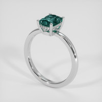 1.36 Ct. Bluish Green Sapphire Ring, 14K White Gold 2