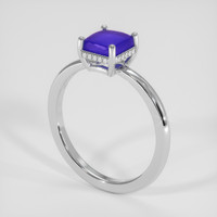 1.00 Ct. Blue Opal Ring, 18K White Gold 2