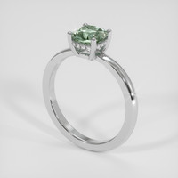 1.17 Ct. Green Sapphire Ring, 18K White Gold 2