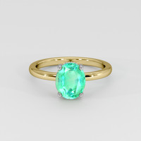 1.60 Ct. Emerald Ring, 18K White & Yellow 1
