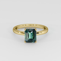 2.16 Ct. Bluish Green Sapphire Ring, 14K Yellow Gold 1